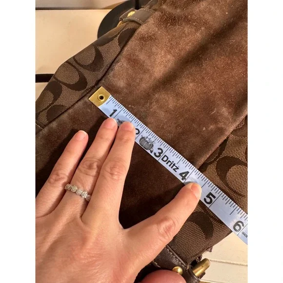 Coach Hampton Signature Carryall Brown Jacquard Vintage Leather Tote Bag 10384 - Picture 10 of 10